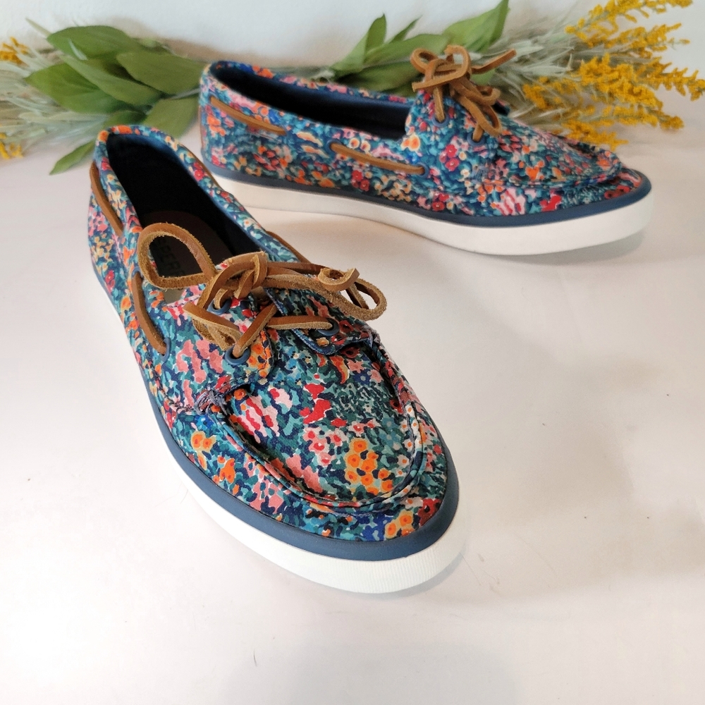 Sperry Floral Lace-up Slip-on Loafers Size 6.5